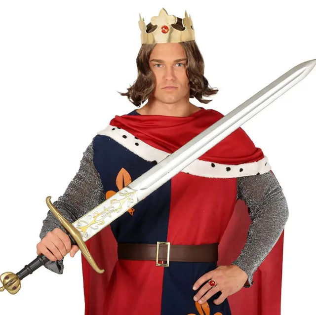 Fiestas Guirca Spada Medievale Accessorio Costume 120 cm Argento Oro