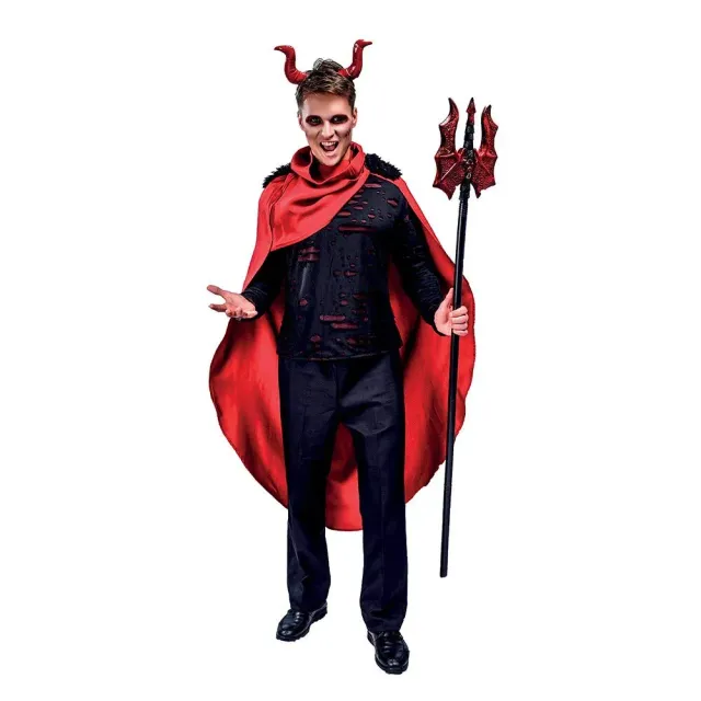 P'tit Clown costume diavolo adulto S-M mantello rosso