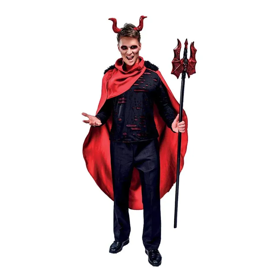 P'tit Clown costume diavolo adulto S-M mantello rosso