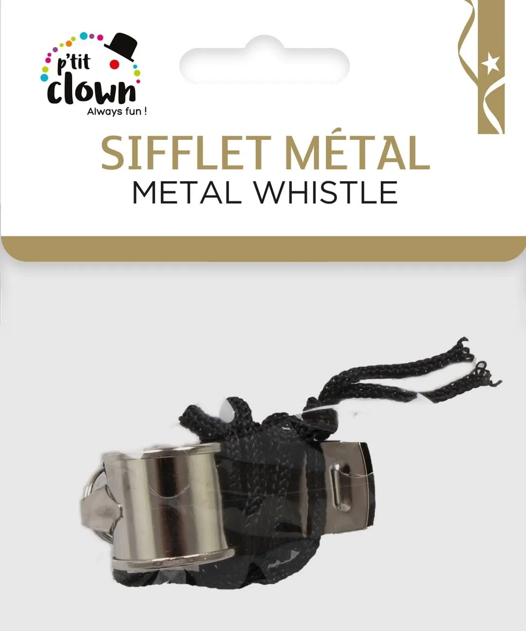 P'tit Clown 19008 fischietto metallo argento feste sport