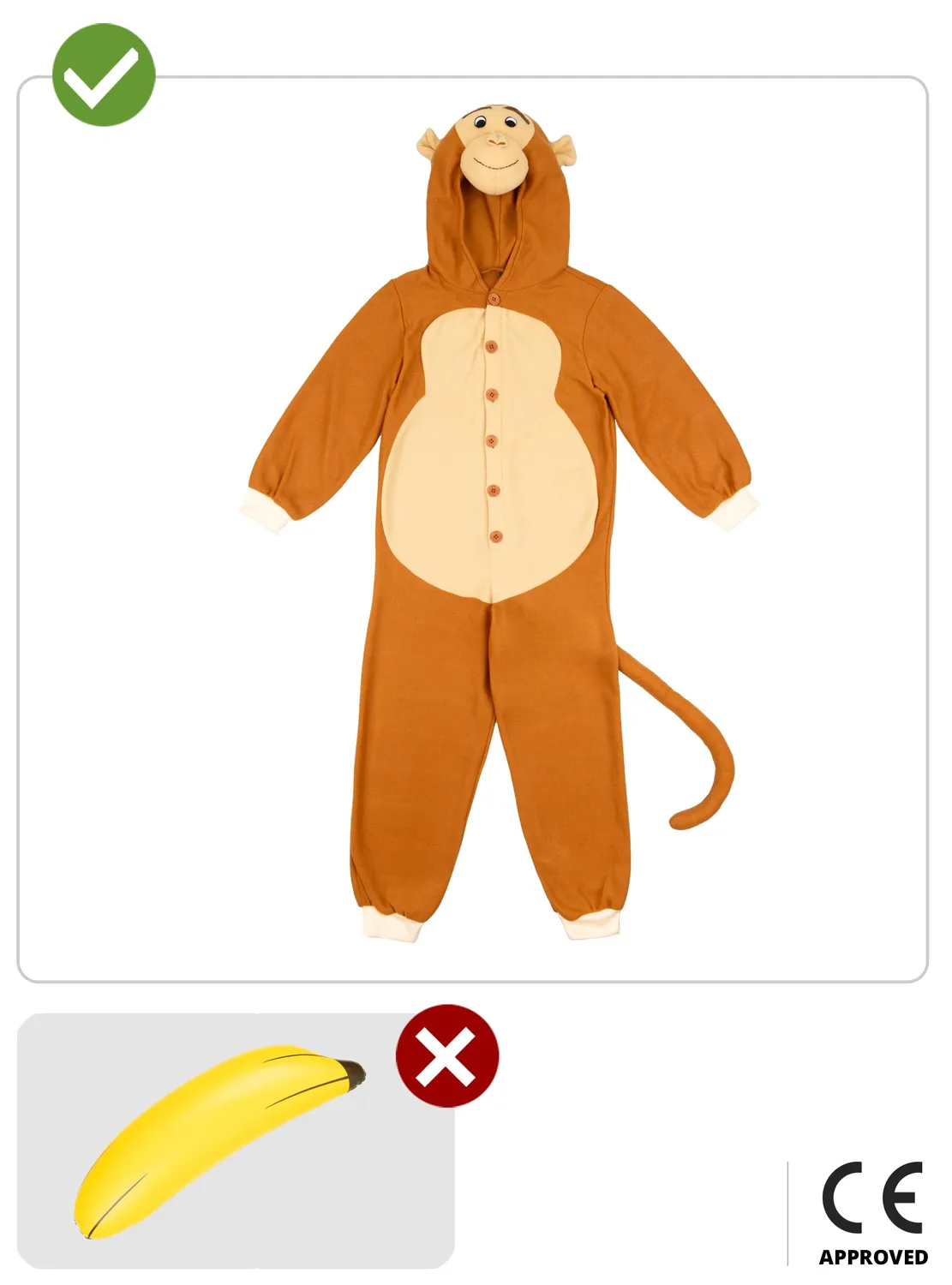 Funidelia Scimmia onesie costume bambini 10-12 anni