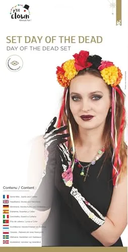 P'tit Clown re30046 set Day of the Dead 3 pezzi adulto