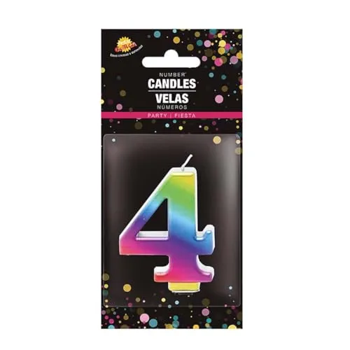 Fiestas Guirca Candela Numero 8 cm Torta Multicolore