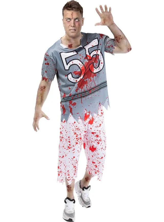 Funidelia giocatore rugby zombie costume uomo azzurro