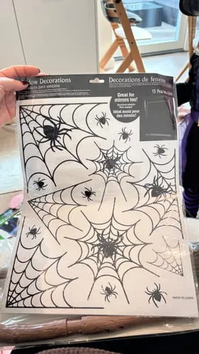 Smiffys Spider adesivi finestra Halloween nero 15 pezzi