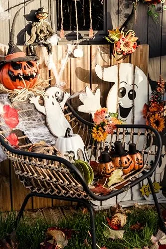 P'tit Clown re22965 famiglia fantasmi legno luminosa 90 cm