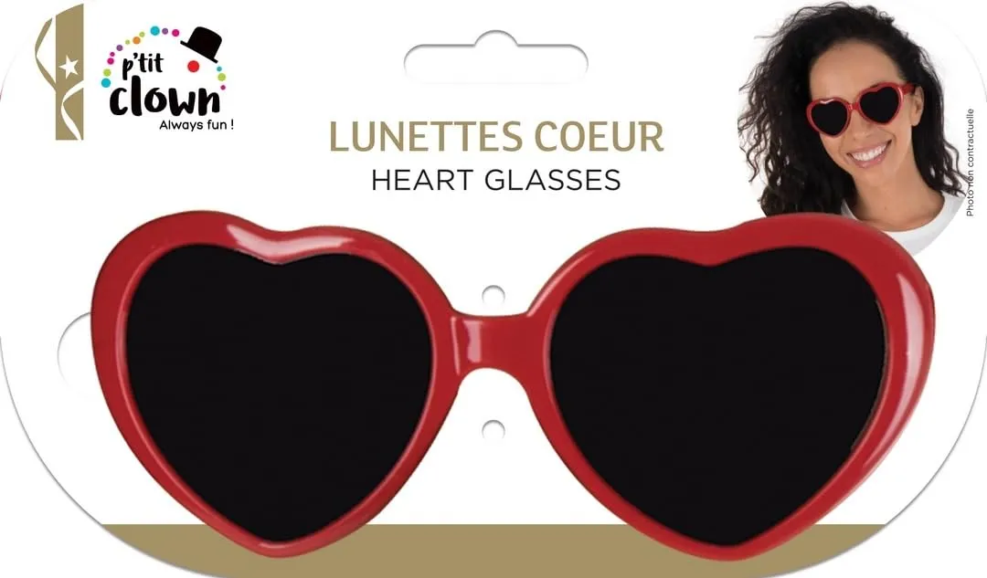 P'tit Clown 22653 occhiali festa cuore rosso