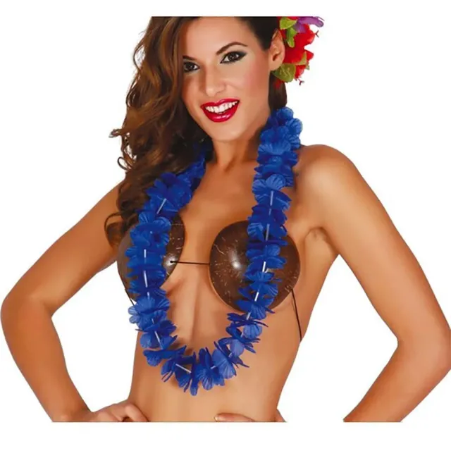 Fiestas Guirca Collana Hawaiana Blu collana fiori 52cm adulto unisex