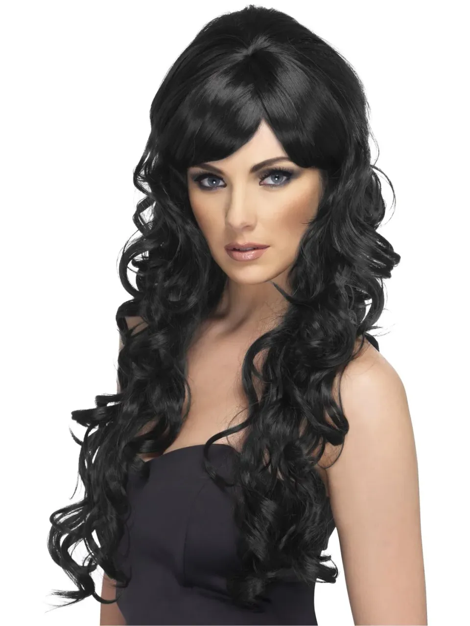 Smiffys Pop Starlet parrucca bionda riccia lunga con frangia