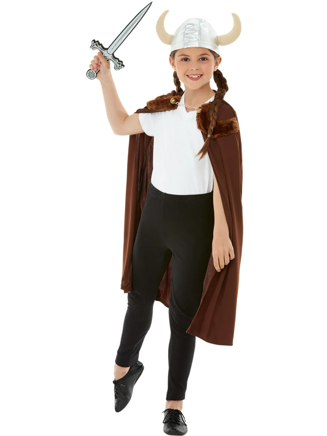 Smiffys Viking Kit bambino 7-9 anni marrone con mantello