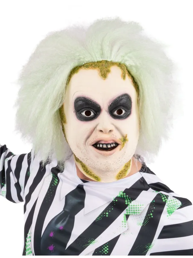 Smiffys Deluxe Beetlejuice maschera lattice adulto con capelli