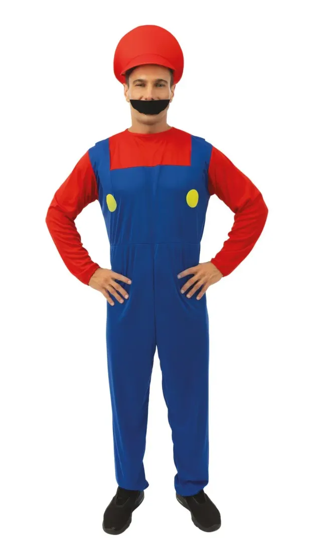 P'tit Clown Costume Idraulico Uomo Taglia Unica Carnevale