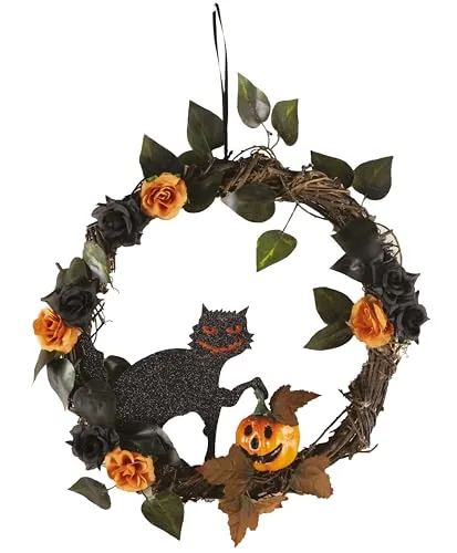 P'tit Clown re22960 ghirlanda Halloween gatto nero 35 cm