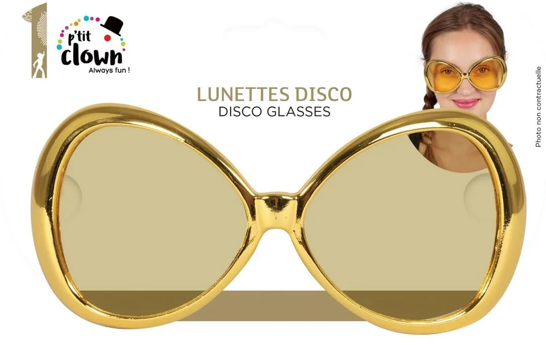 P'tit Clown Occhiali Disco Glitter accessorio oro plastica