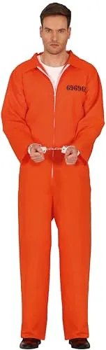 Guirca Costume Prigioniero Tuta Arancione XL Adulto Numero