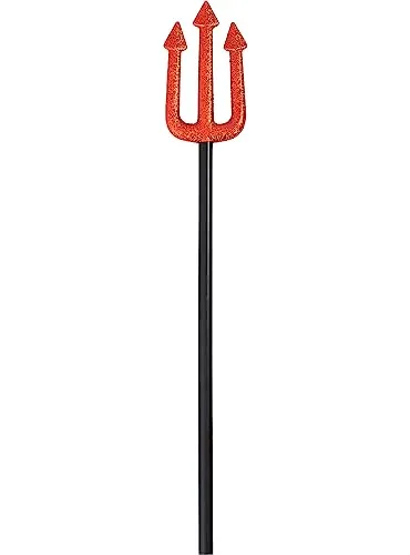 Funidelia Tridente Glitter Accessorio Rosso 50 cm Donna