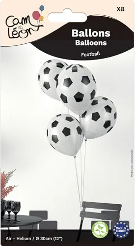 P'tit Clown Palloncini calcio 30 cm bianco nero 8 pz