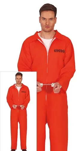Guirca Costume Prigioniero Tuta Arancione XL Adulto Numero