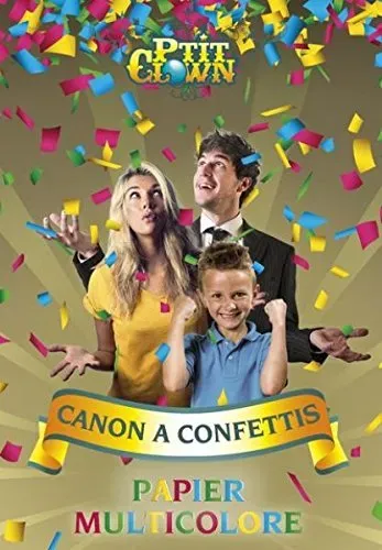 P'tit Clown cannone coriandoli carta 60 cm multicolore