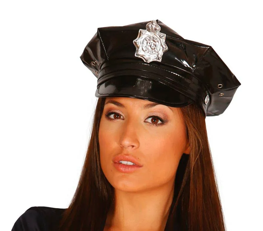 Fiestas Guirca Cappello Polizia Nero Vinile Taglia Unica