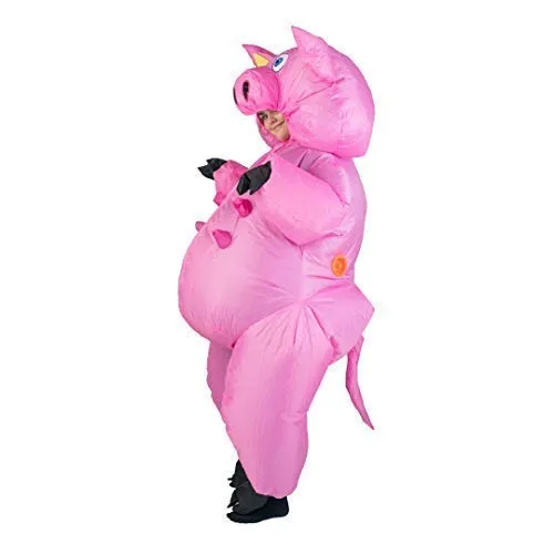 Bodysocks costume gonfiabile maiale adulto rosa