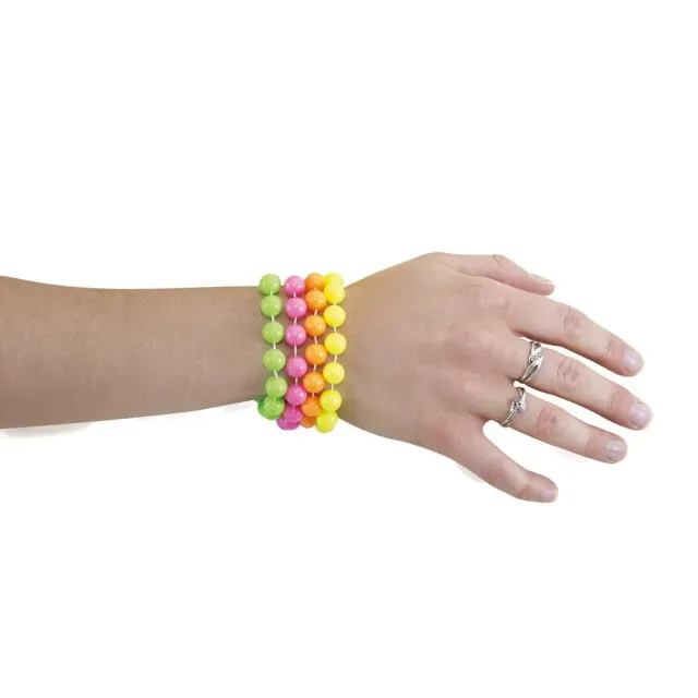 P'tit Clown Bracciali palline 10mm 4 pezzi colori fluo