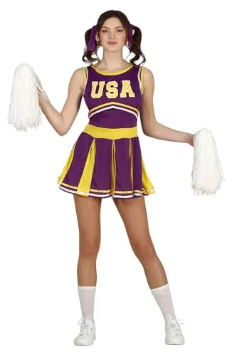 Guirca Cheerleader Teen Costume Viola Giallo Ragazza