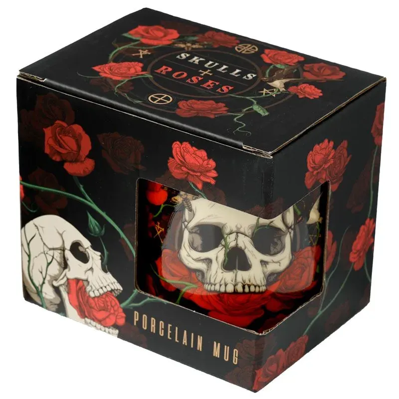 La Bottega di Merlino Tazza Teschi e Rose Porcellana 300 ml