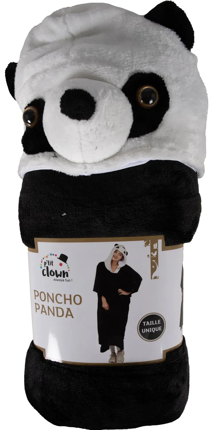 P'tit Clown Poncho Panda costume bianco taglia unica donna