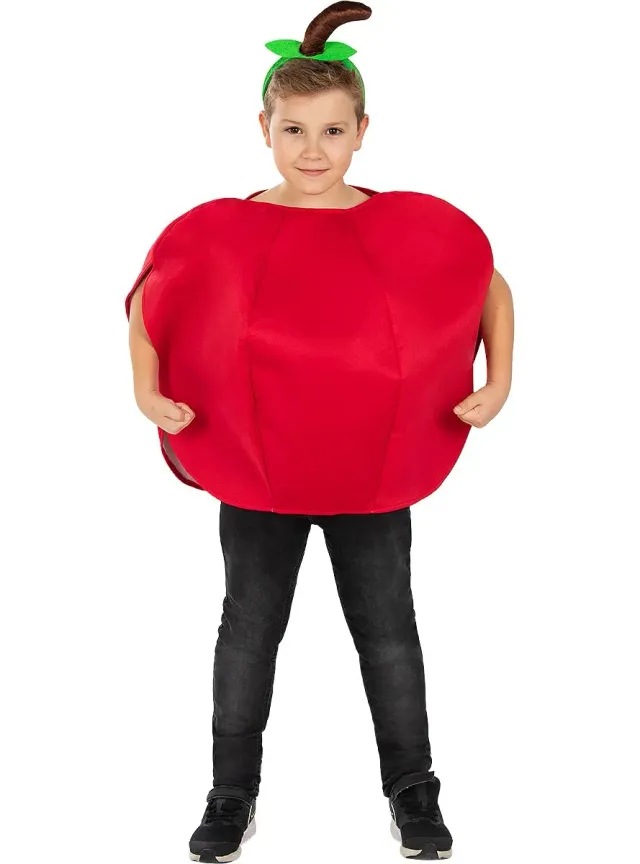 Funidelia Costume mela bimbo rosso tunica e cerchietto
