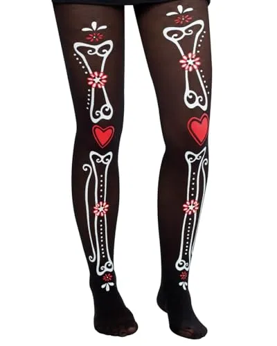 P'tit Clown collant scheletro Day of the Dead donna taglia unica