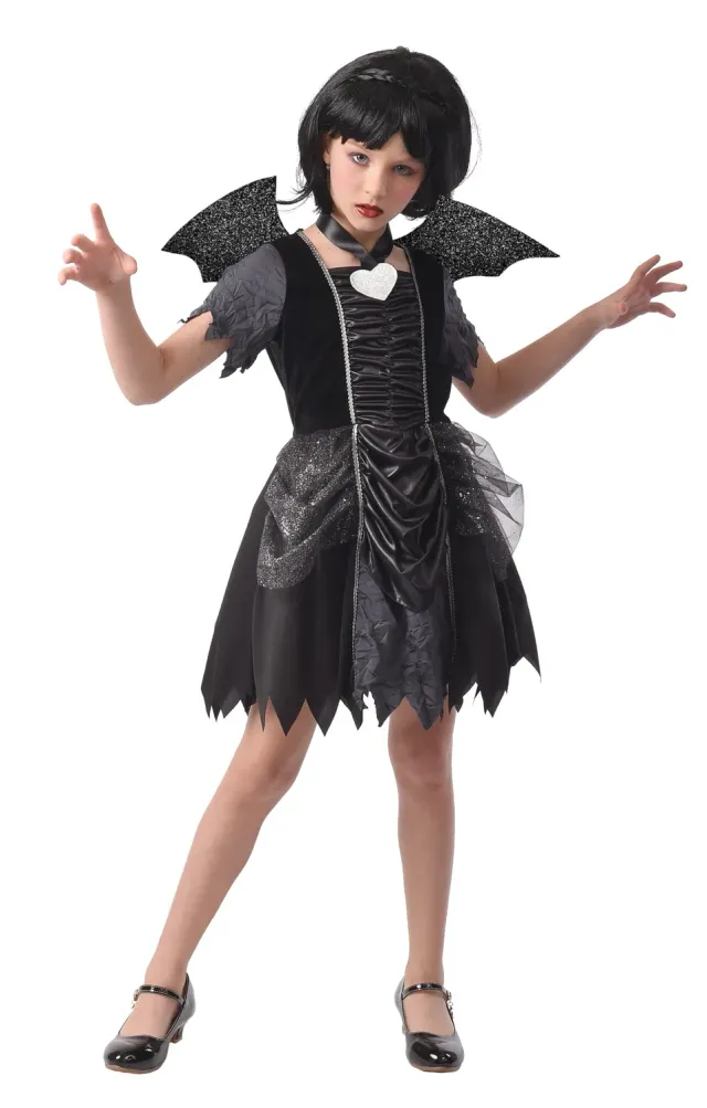 P'tit Clown costume pipistrello bambina 5-6 anni con ali