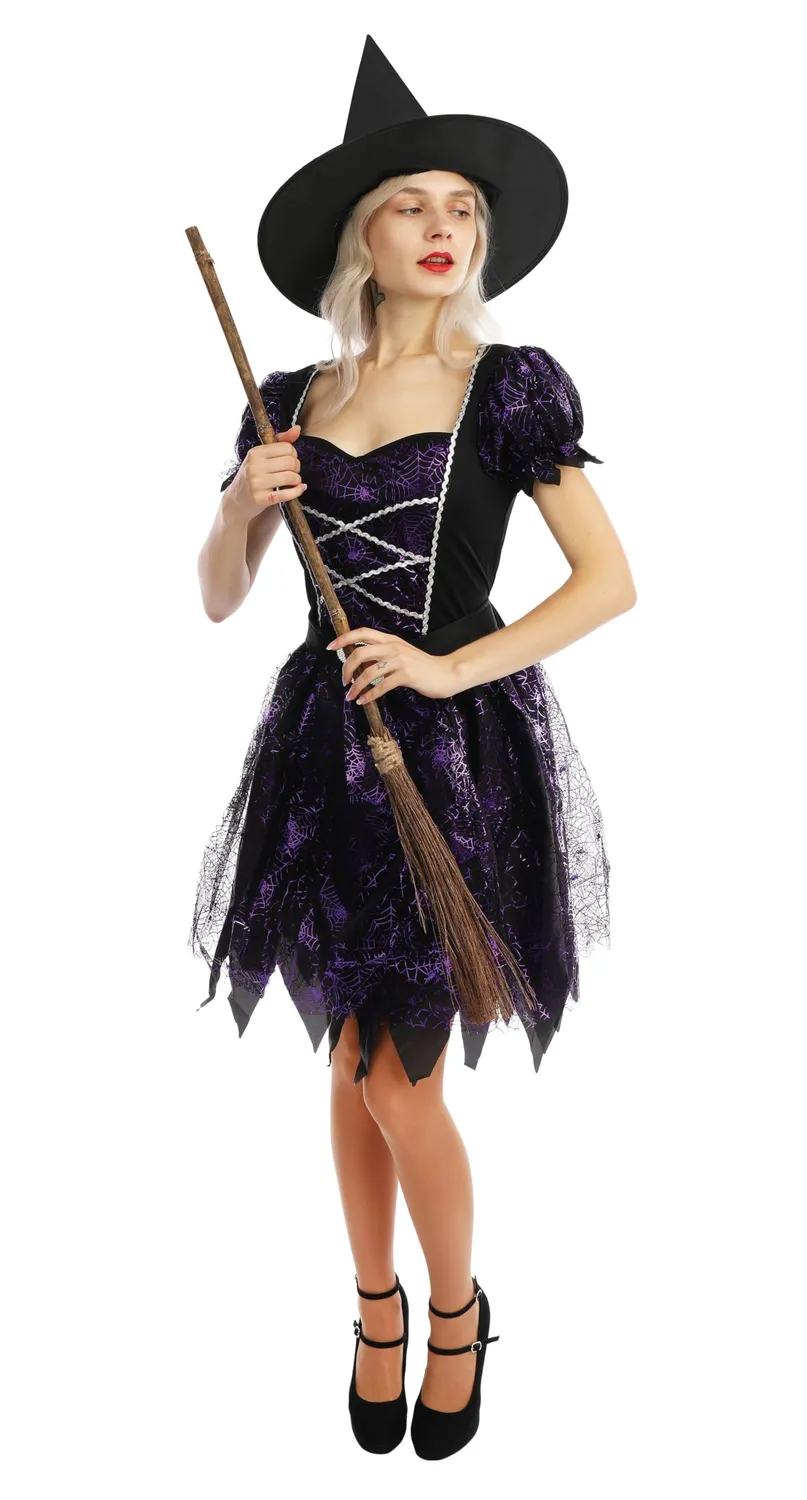 P'tit Clown Strega costume adulto viola L-XL Halloween