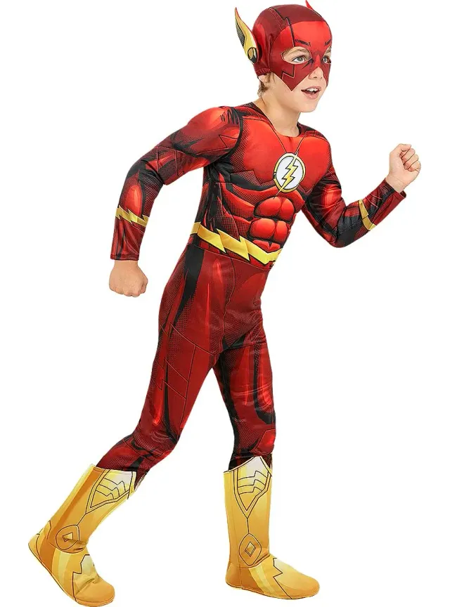 Funidelia Costume Flash muscoloso bambino 3-4 anni rosso