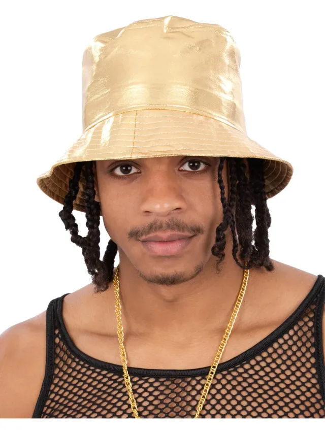 Smiffys 90s Gold Bucket Hat cappello dorato taglia unica