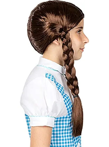 Funidelia Dorothy Mago di Oz parrucca bambina trecce castane