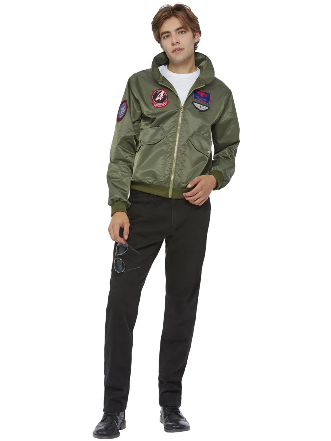 Smiffys Top Gun Maverick Bomber Jacket giacca verde L