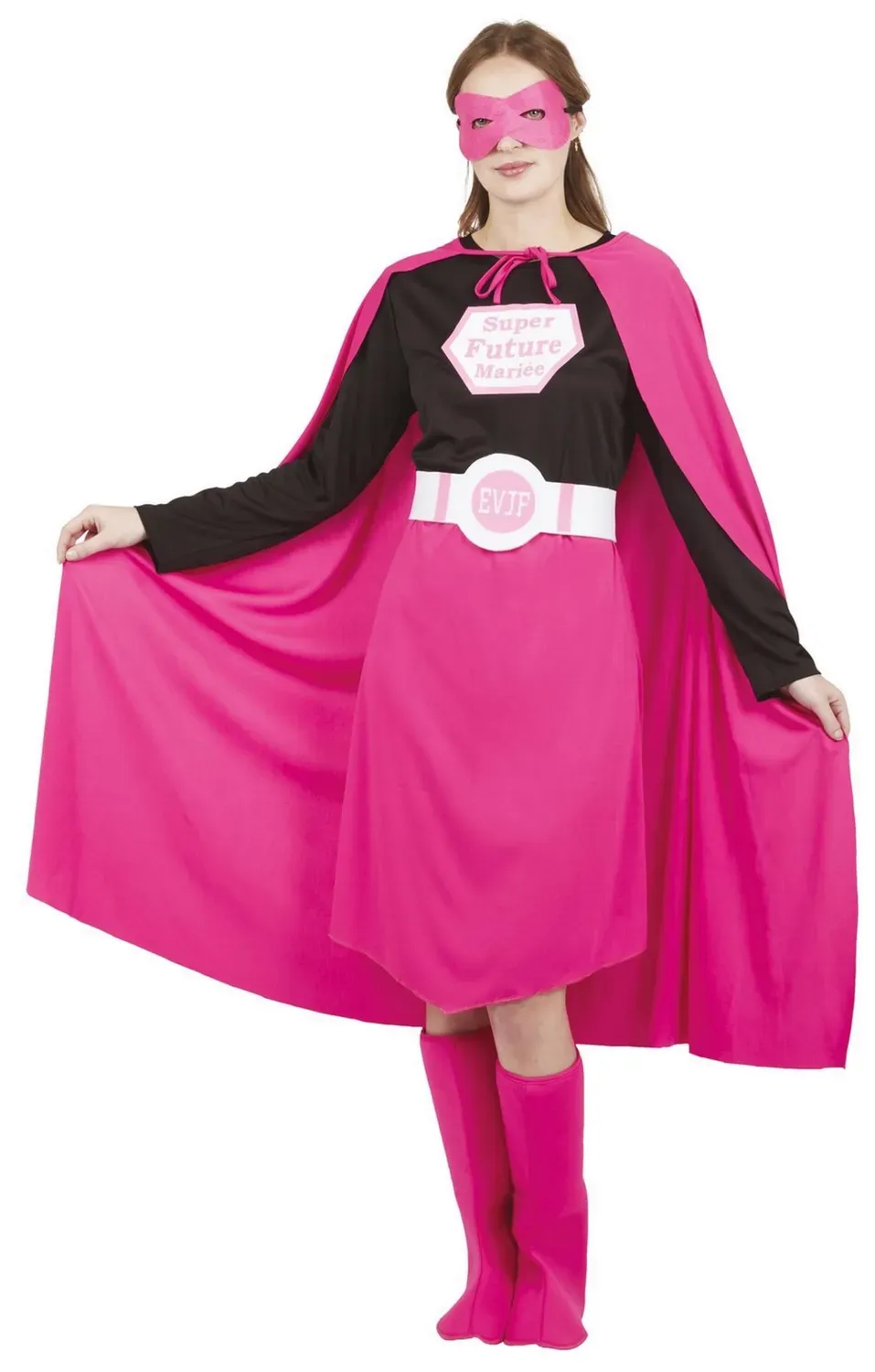 P'tit Clown 66603 costume Super Sposa S/M rosa nero
