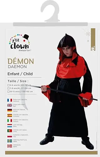 P'tit Clown Demone Rosso Nero Costume Bambino 128-140 cm