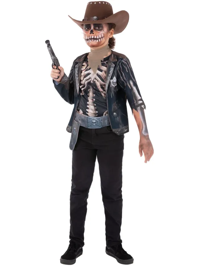 Smiffys Skeleton Cowboy costume bambino con cintura