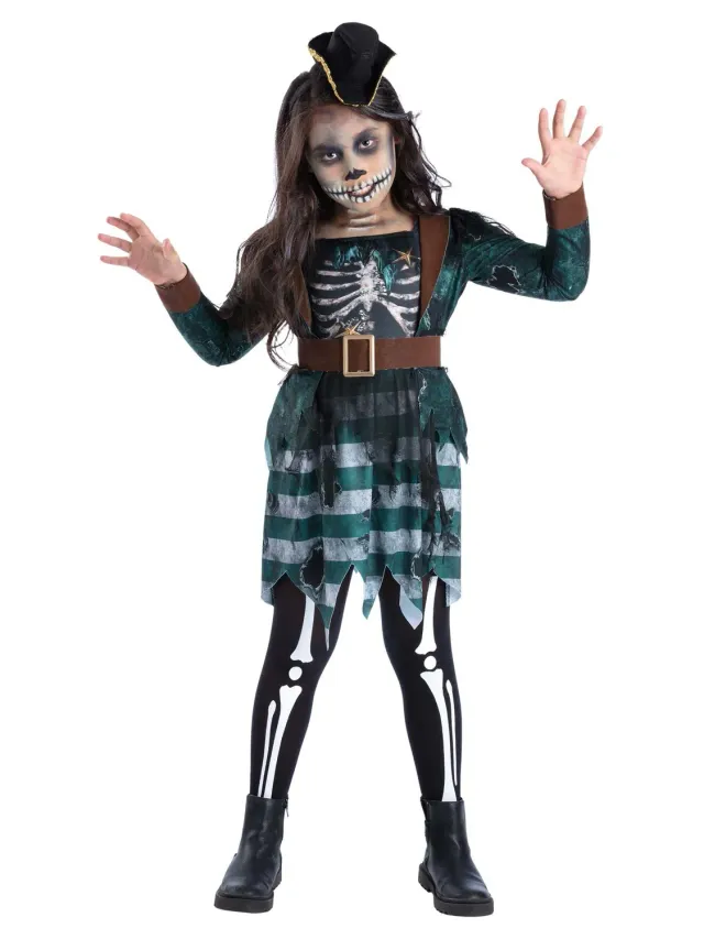 Smiffys Skeleton Pirate Maiden costume bambina 10-12 pirata