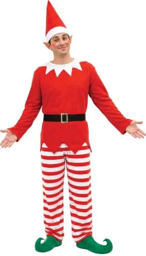 Fiestas Guirca Elfo costume uomo taglia L 52-54 rosso bianco