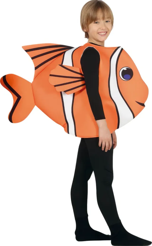Guirca Costume Pesce Bambini Tunica 5-6 Anni Arancione