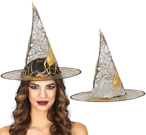 Fiestas Guirca Cappello Strega trasparente nero taglia unica