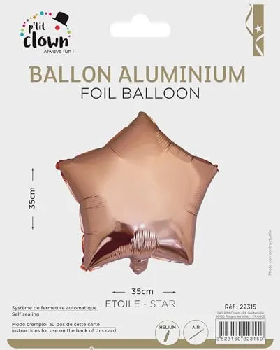 P'tit Clown Palloncino Stella Oro in alluminio