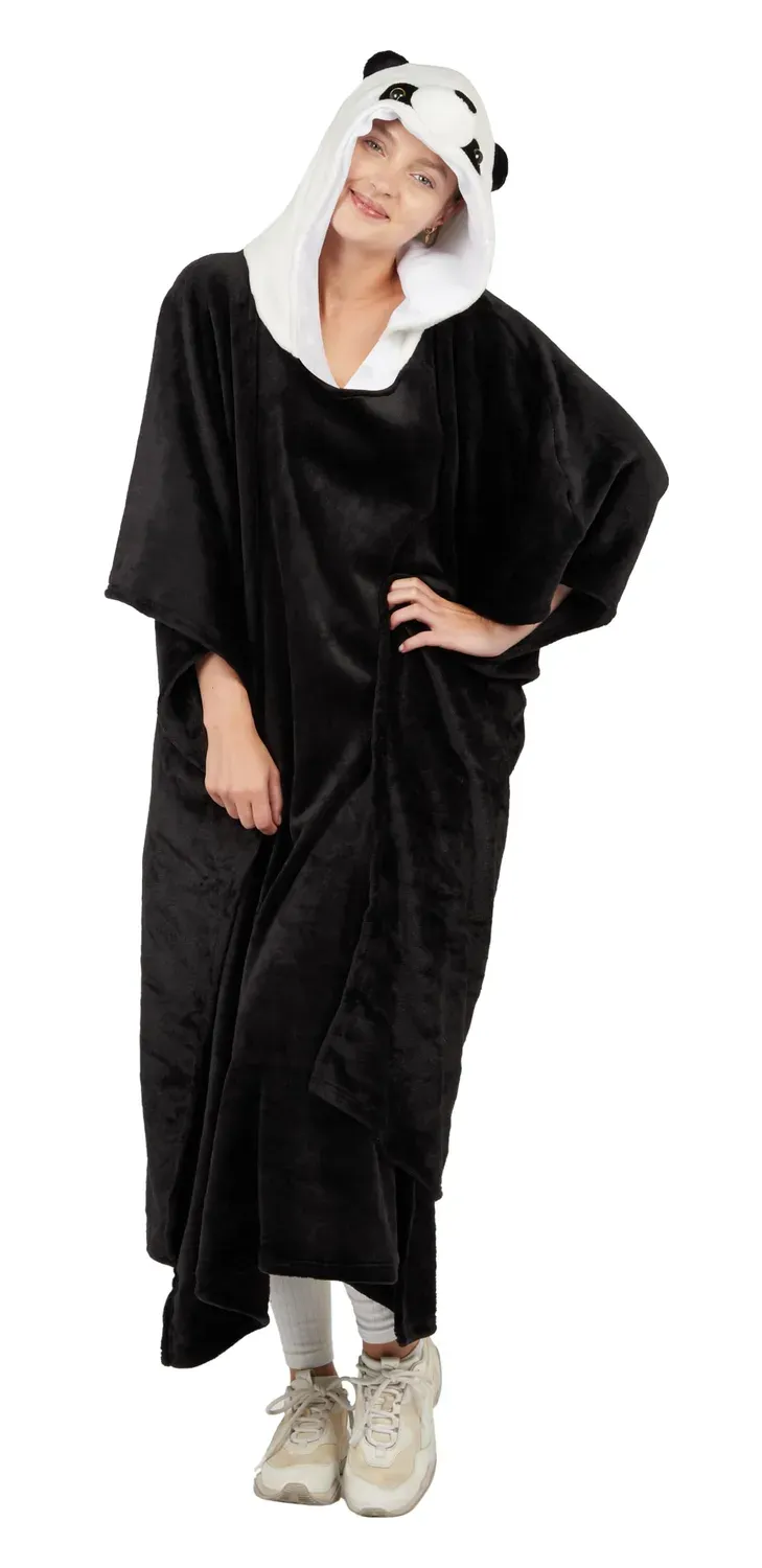 P'tit Clown Poncho Panda costume bianco taglia unica donna