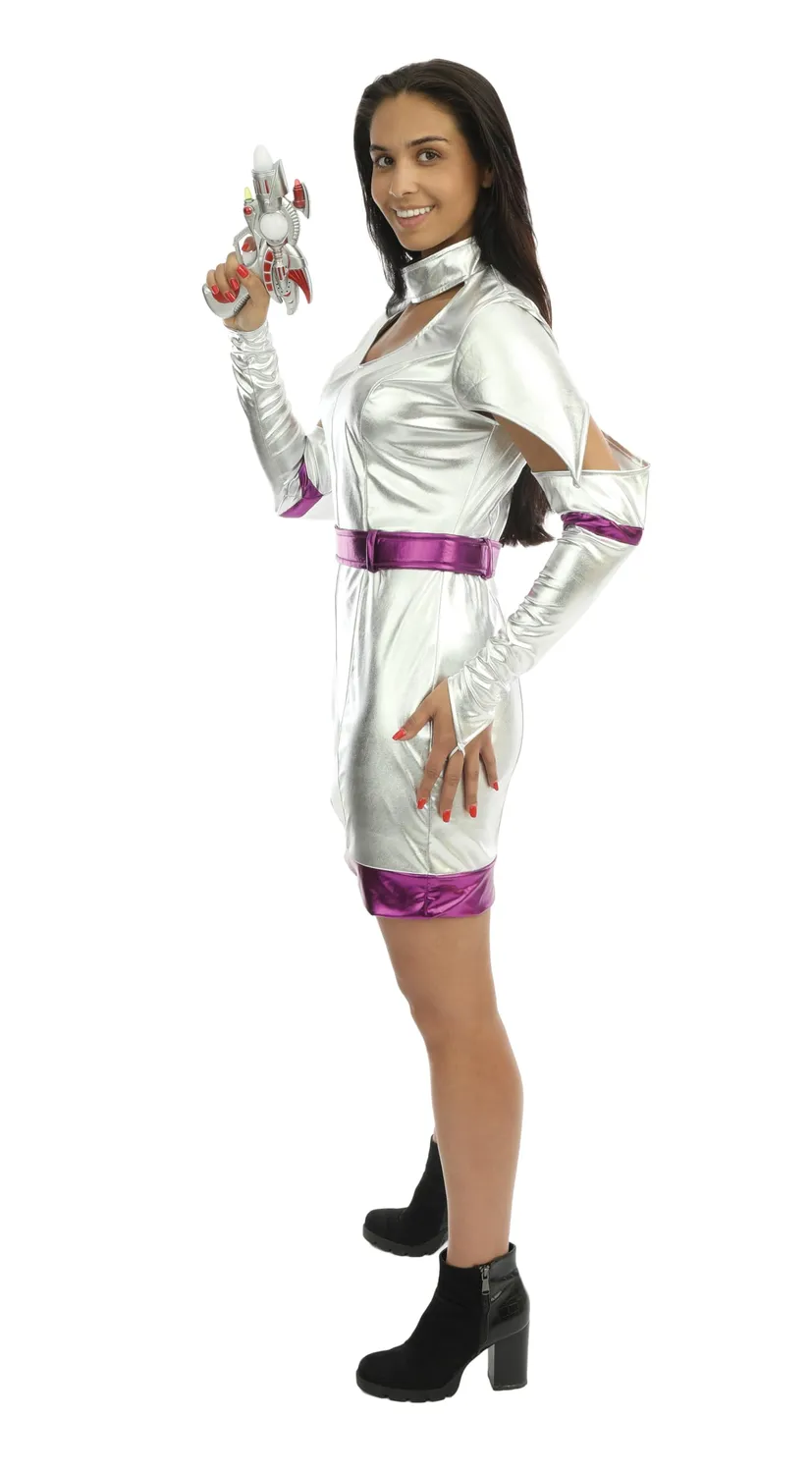 P'tit Clown Costume Spaziale Argento Donna L-XL Futuristico