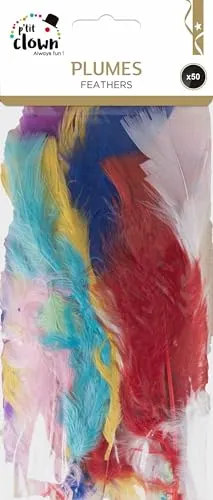 P'tit Clown 14515 piume costume 50 pezzi multicolore 8-12 cm