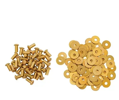La Bottega di Merlino Rivetti Testa Fungo ottone set 50 10 mm