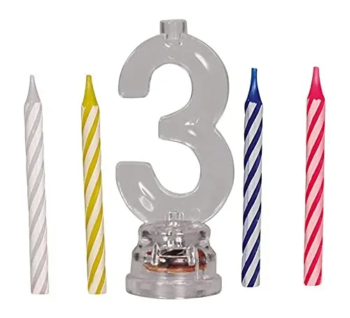 Fiestas Guirca n. 3 portacandele led 4 candele 13 cm compleanno